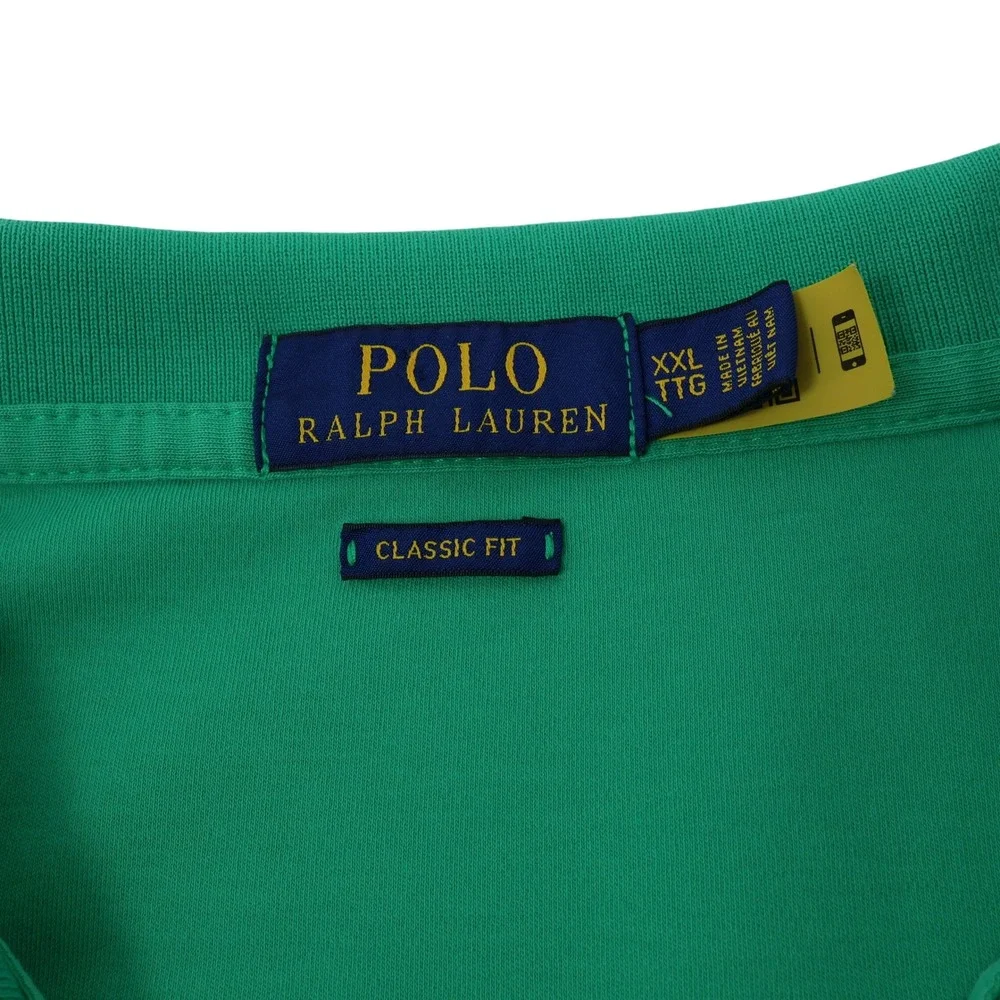 Ralph Lauren Mens Classic Fit Polo Shirt Kelly Green Short Sleeve Cotton XXL